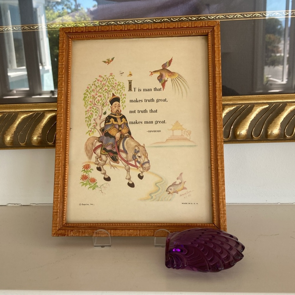 1940’s Framed Print of Confucius Wisdom